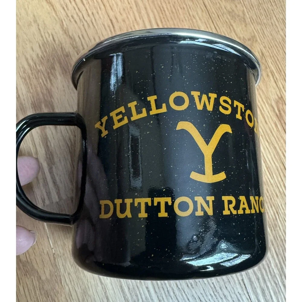 Silver Buffalo Yellowstone John Dutton Ranch‎ Enamel Camper Mug, 21 Ounces